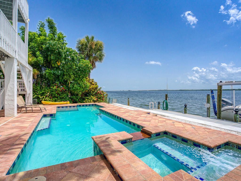 pool and Bay view of Bradenton Beach rental