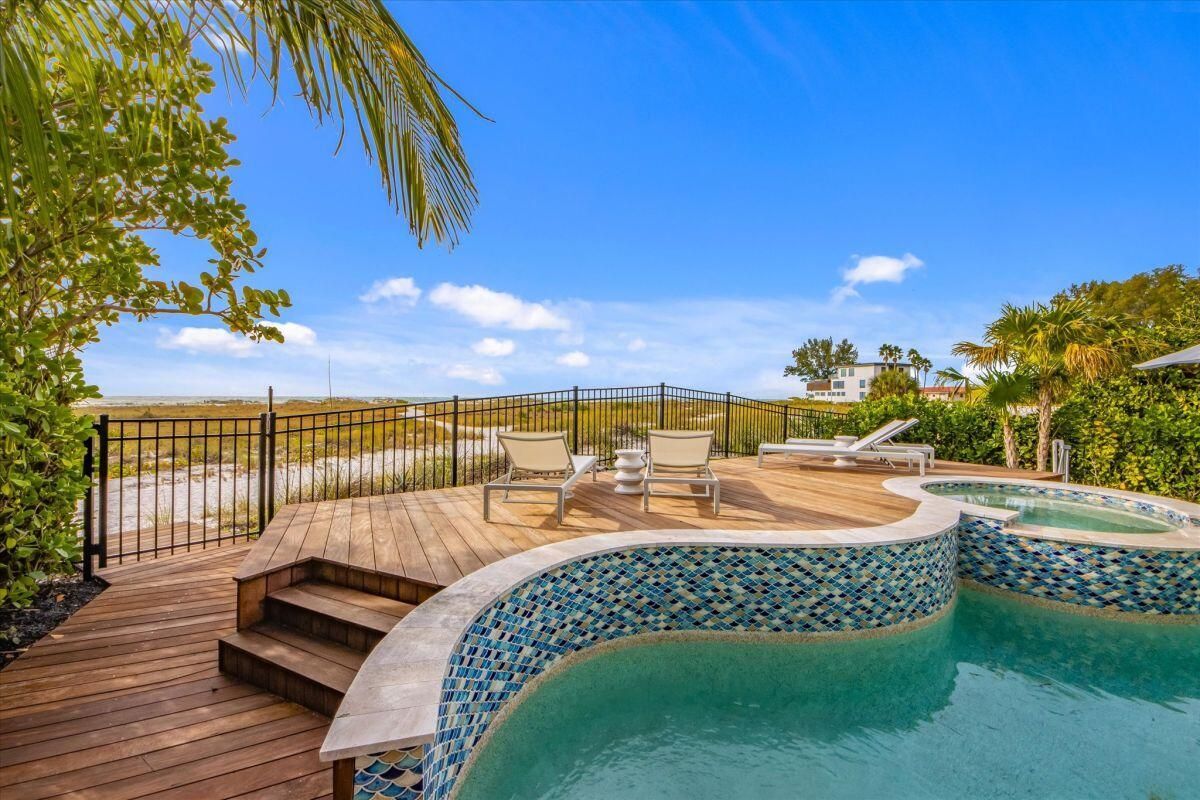 gulf view from the private pool at the gulfview estate home